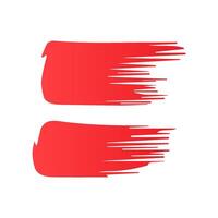 Red paint brush stroke, ink splatter and artistic design elements. Dirty watercolor texture, box, frame, grunge background, splash or creative shape vector
