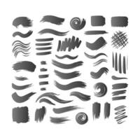 Set of paint brush stroke, ink splatter and artistic design elements. Dirty watercolor texture, box, frame, grunge background, splash or creative shape for social media. Abstract drawing. vector