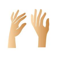 Hand pose, Cartoon human palms and wrist vector