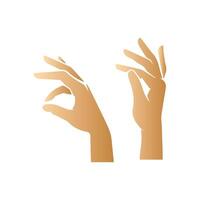 Hand pose, Cartoon human palms and wrist vector