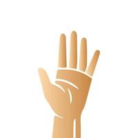 Hand pose, Cartoon human palms and wrist vector