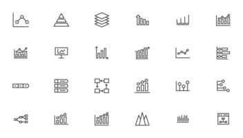 Business graphs and charts icons vector