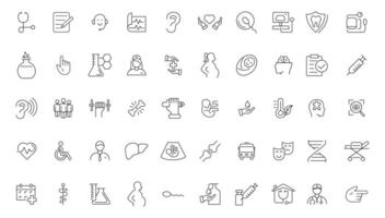 Medicine and Health symbols - minimal thin line web icon set. Outline icons collection. vector