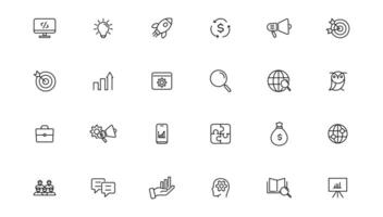 Development and Start up thin line icons set. Development editable stroke icon. Start up symbols collection. vector