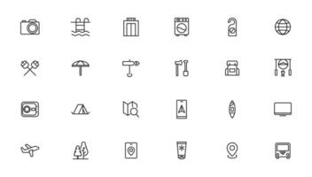 Camping Line Iocns. Travel Icon set vector
