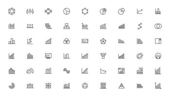 Business graphs and charts icons vector