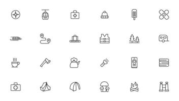 Camping Line Iocns. Travel Icon set vector