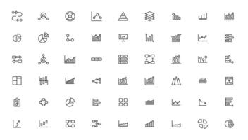 Business graphs and charts icons vector