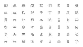 Camping Line Iocns. Travel Icon set vector
