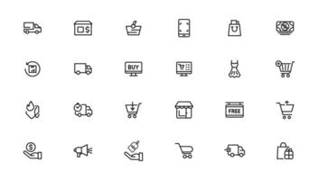 e-Commerce and shopping icons vector