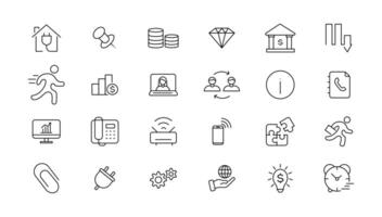 Office icon set. Containing briefcase, desk, computer, meeting, employee, schedule and co-worker symbol. Solid workspace icons collection. vector