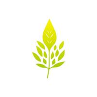 Green leaf icon, Elements design for natural, eco, vegan, bio label vector