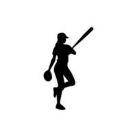 baseball player silhouette vector
