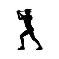 baseball player silhouette vector