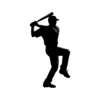 baseball player silhouette vector