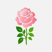 blooming flowers and leaves, Spring botanical flat illustration on white background vector