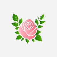 blooming flowers and leaves, Spring botanical flat illustration on white background vector
