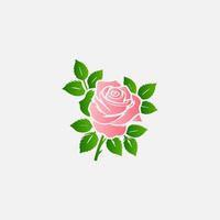 blooming flowers and leaves, Spring botanical flat illustration on white background vector