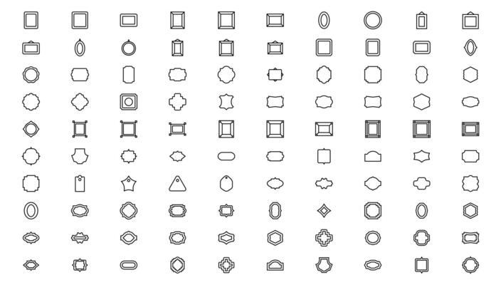 Set of geometric shapes in trendy retro style. Modern minimalist arch frame with sparkles. Trendy design elements for banners, social media, poster design, packaging.
