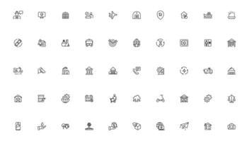 Industrial and transport linear icons collection.Set of thin line web icon set, simple outline icons collection, Pixel Perfect icons, vector