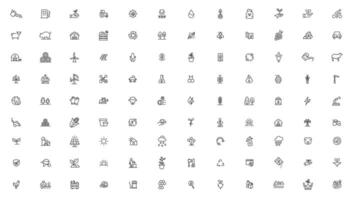 Agriculture icon set. Ecology line icons set. vector