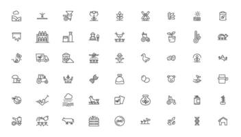 Agriculture icon set. Ecology line icons set. vector
