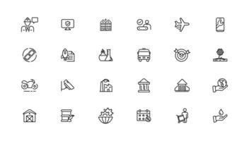 Industrial and transport linear icons collection.Set of thin line web icon set, simple outline icons collection, Pixel Perfect icons, vector