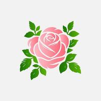blooming flowers and leaves, Spring botanical flat illustration on white background vector