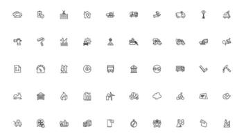 Industrial and transport linear icons collection.Set of thin line web icon set, simple outline icons collection, Pixel Perfect icons, vector