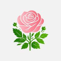 blooming flowers and leaves, Spring botanical flat illustration on white background vector