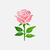 blooming flowers and leaves, Spring botanical flat illustration on white background vector