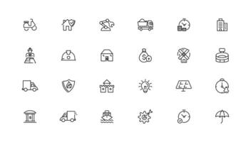 Industrial and transport linear icons collection.Set of thin line web icon set, simple outline icons collection, Pixel Perfect icons, vector
