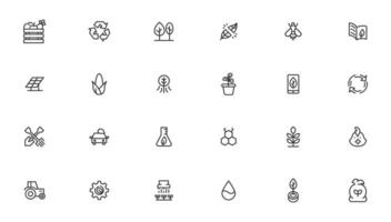 Agriculture icon set. Ecology line icons set. vector
