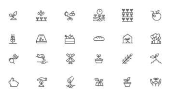 Agriculture icon set. Ecology line icons set. vector