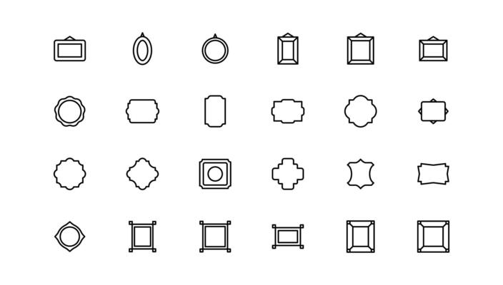 Set of geometric shapes in trendy retro style. Modern minimalist arch frame with sparkles. Trendy design elements for banners, social media, poster design, packaging.
