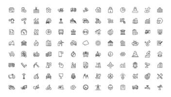 Industrial and transport linear icons collection.Set of thin line web icon set, simple outline icons collection, Pixel Perfect icons, vector