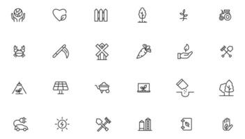 Agriculture icon set. Ecology line icons set. vector