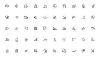 Industrial and transport linear icons collection.Set of thin line web icon set, simple outline icons collection, Pixel Perfect icons, vector