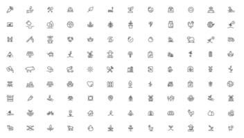 Agriculture icon set. Ecology line icons set. vector