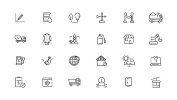 Industrial and transport linear icons collection.Set of thin line web icon set, simple outline icons collection, Pixel Perfect icons, vector