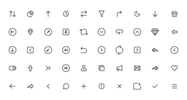 Arrows set icons.User interface iconset collection. Arrow icon. Arrow collection. Arrow. Cursor. Modern simple arrows. vector