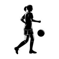 football player silhouette with ball vector