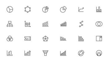 Business graphs and charts icons vector