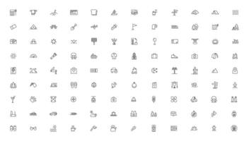 Camping Line Iocns. Travel Icon set vector