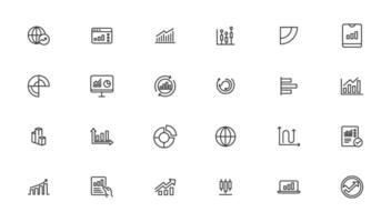 Business graphs and charts icons vector