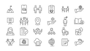 E-learning icon set. Online education icon set. Thin line icons set. Distance learning. Containing tuition, e-learning, online course, audio course, educational website. vector