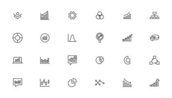 Business graphs and charts icons vector