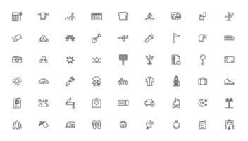 Camping Line Iocns. Travel Icon set vector