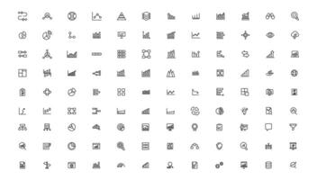 Business graphs and charts icons vector