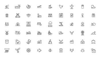 Agriculture icon set. Ecology line icons set. vector